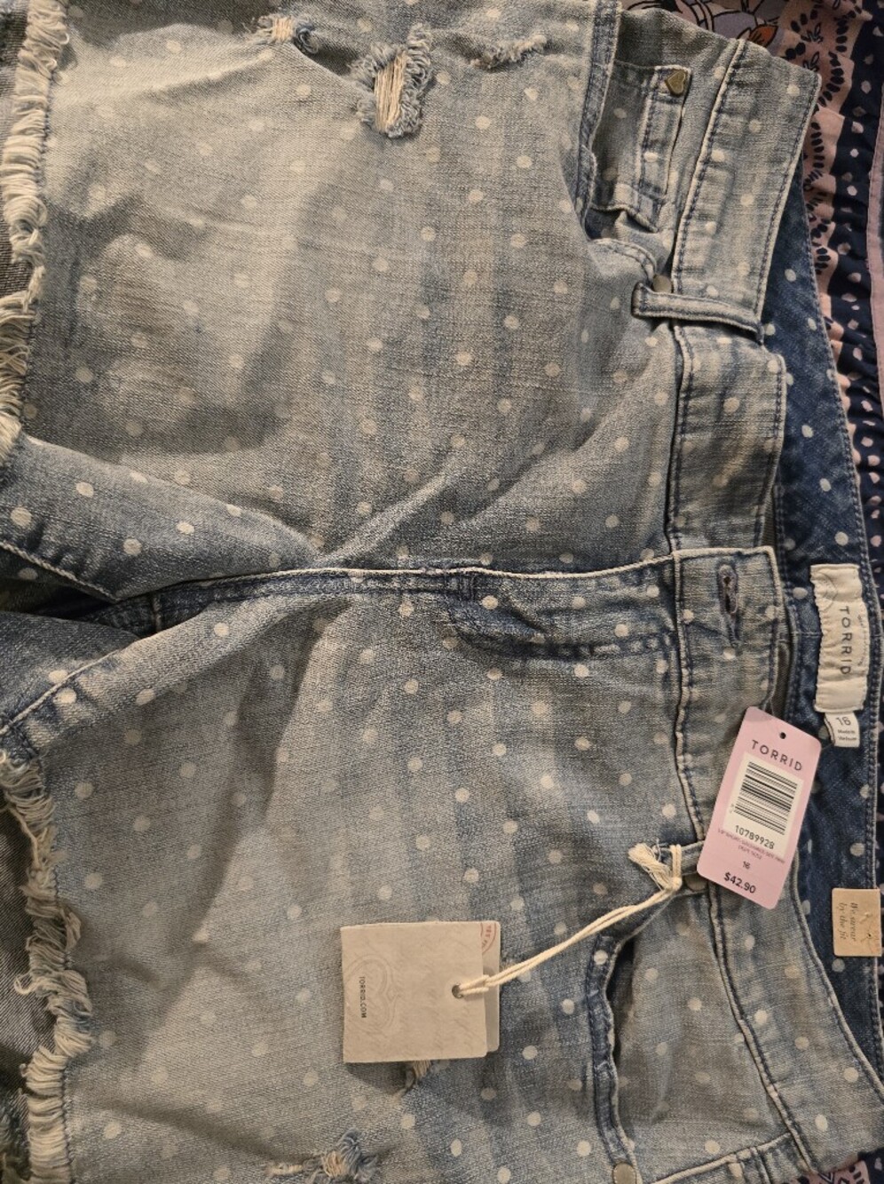 Torrid Light Blue Polka Dot Womens Jeans